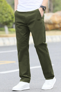 Men's Cotton Basic Pants - Army Green