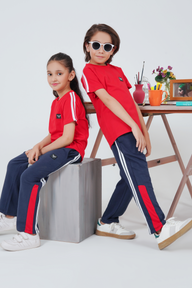 kids Red Stripe tracksuit