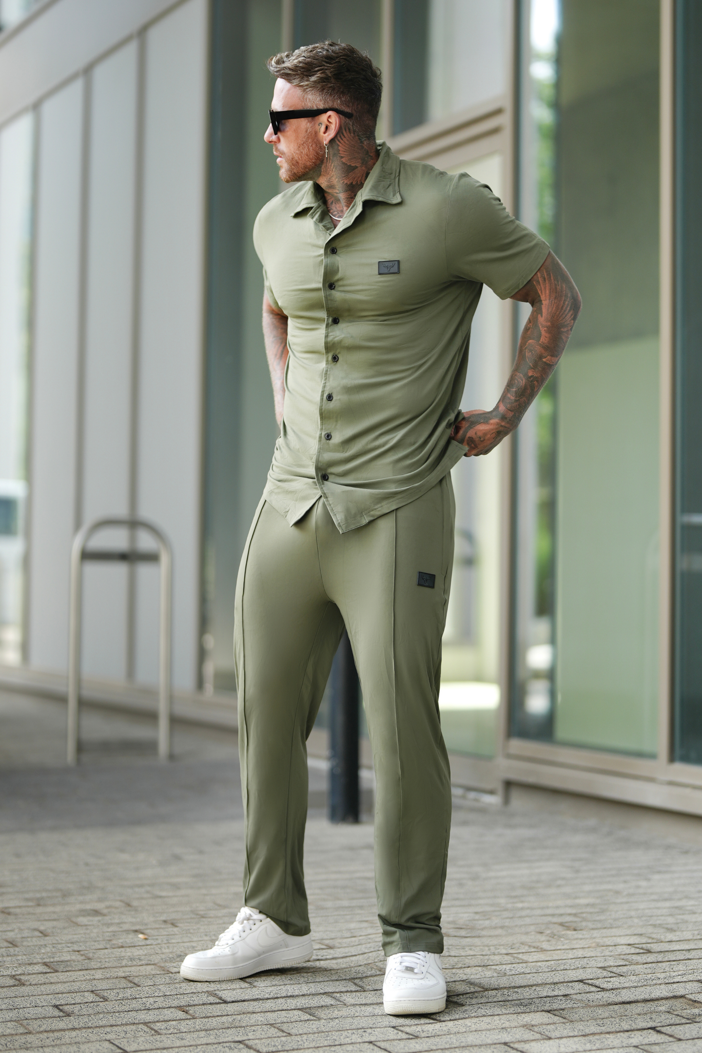 Broncoo Spandex Button Up Set