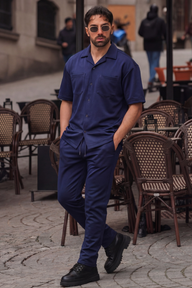 Broncoo Navy Button Up Set