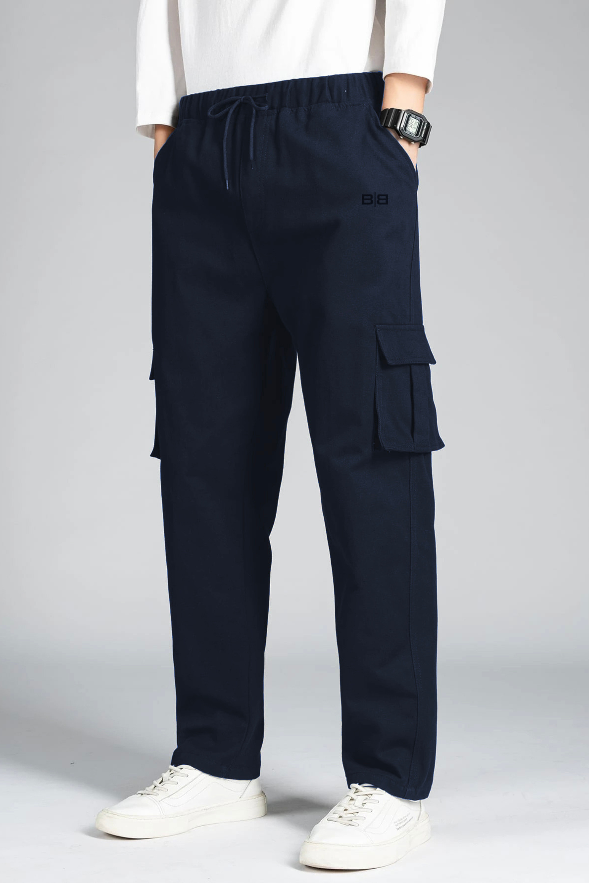 Men's Cotton Cargo Pants - Deep Navy