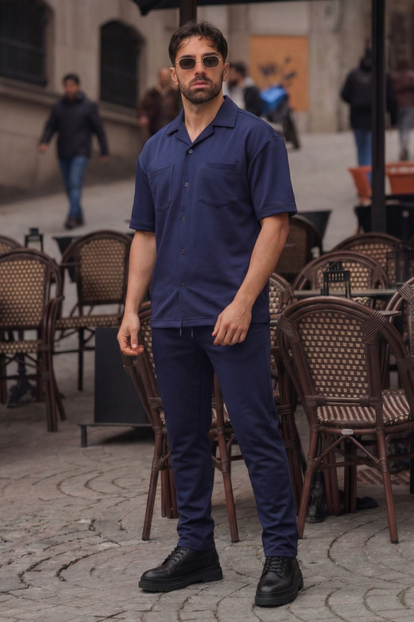 Broncoo Navy Button Up Set