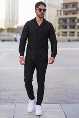 Broncoo Black Essential Button Up Set